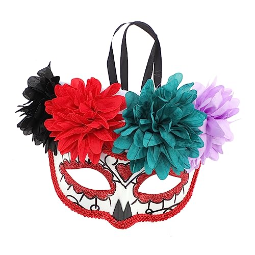 WRITWAA Maskerade Maske halloween masken halloweenmaske hallowen masks Tag der toten Accessoires Tag des toten Schleiers Maskerade-Maske für Frauen tag der toten maske schädelmaske Plastik von WRITWAA