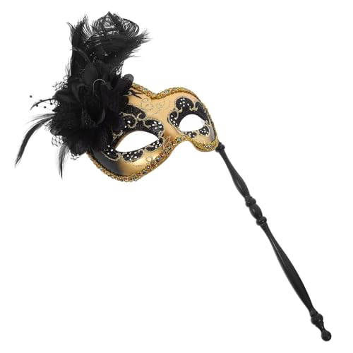 WRITWAA Maskerade-Masken Mit Stab Venezianische Maske Auf Einem Stab Halloween-Kostüm-Maske Mardi-Gras-Maske Maskerade-Party-Maske Für Halloween-Karnevalsparty von WRITWAA