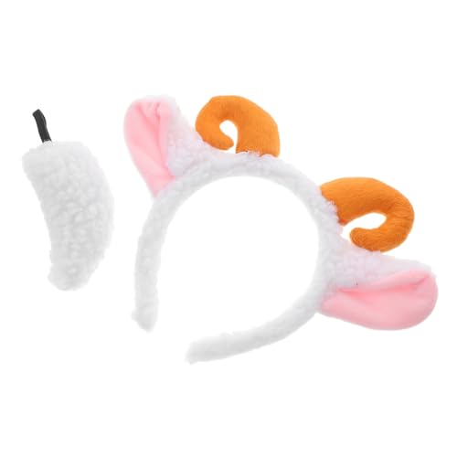 WRITWAA Plüsch Schafhörner Stirnband Set mit Ohren und Elastisch Verstellbar Robustes Tierkostüm Zubehör für Niedliches Lamm Horn Haarband für Cosplay und Mottopartys WRITWAA Plüsch Schafhörner Stirnband Set mit Ohren und Elastisch Verstellbar Robustes Tierkostüm Zubehör für Niedliches Lamm Horn Haarband für Cosplay und Mottopartys von WRITWAA