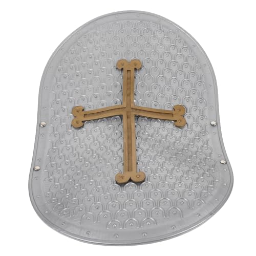 WRITWAA Römische Kreuzrüstung Cosplay-Schild Ritterhelm Kinder Jungs Schilde Für Cosplay Kostüm Spielzeug-ritterschild Für Jungen Gefälschter Schild Spielzeug-schilder Stütze Grey Plastik von WRITWAA