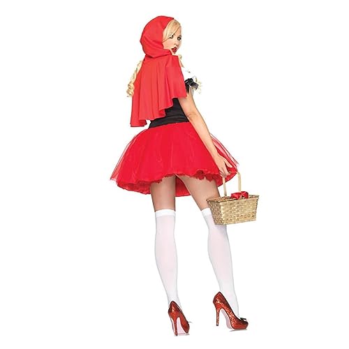 WRITWAA Rotkäppchen Kostüm Für Halloween Rotes Kleid Mit Kopfhaube Ideales Cosplay Outfit Für Kostümpartys Maskeraden Und Fasching Für Erwachsene von WRITWAA