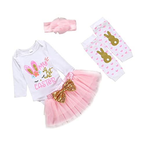 WRITWAA Satz Party-kostüm-anzug Festzug-partykleid Aus Tüll Tüllkleid Für Mädchen Kinder Osterhasen Kostüm Tutu Kleid Für Kleinkind Kleidung Tutu-shirt Für Kinder Säuglingsanzug Rosa von WRITWAA