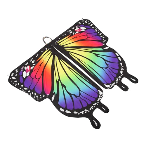 WRITWAA Schmetterling Strandtuch Schmetterlingsflügelschal Flügel Schal weihnachten kleidung bad handtücher Umhang für Bühnenauftritte Schmetterlinge Cosplay Prop Mantel Polyester Colorful von WRITWAA