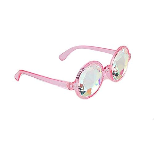 WRITWAA Sonnenbrille Rave-Brille Brillen für Konzerte Brillen für Kostümpartys Verzerrungsbrille Flexible Brille Brillen für Nachtclubs schnapsgläser Kaleidoskop-Brille Beugungsgläser Rosa von WRITWAA