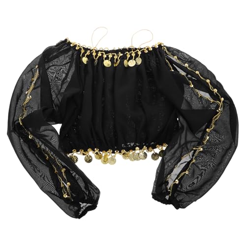 WRITWAA Tanzkostüm Langarm Kostüme Outfits Tänzerin Accessoires Damen Tanzkostüm Tanzperformance Zubehör Bühnenperformance Schulterfrei Chiffon von WRITWAA