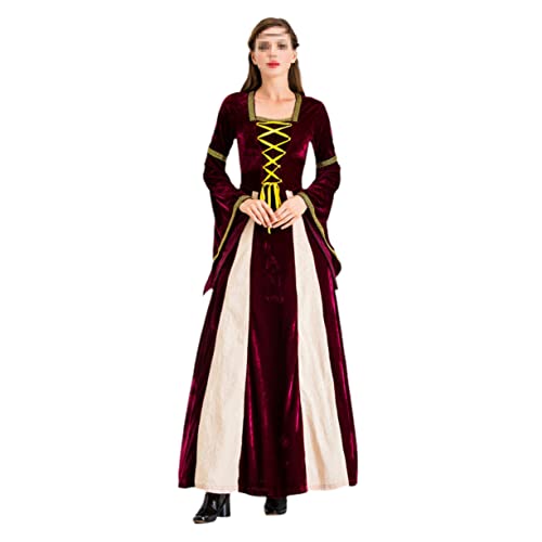 WRITWAA Vintage Mittelalter Kleid Für Damen Elegantes Langes Cosplay Kleid Im Viktorianischen Stil Tanzkleid Für Rollenspiel Und Partys von WRITWAA