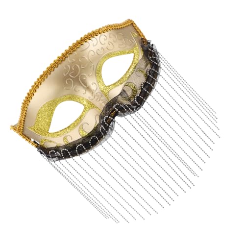 WRITWAA Vorhangmaske Maskenball Partymasken Maskerade Ball Zubehör Exotische Maske Maskerade Zubehör Maskerade-Maske für Paare dekorative Masken Gesichtsmaske für Frauen Plastik Golden von WRITWAA