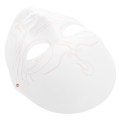 WRITWAA Zellstoff-maske Halloween-maske Maske Aus Pappmaché Bastelmaske Leere Graffiti-masken Halloween-gesichtsmaske Masken Zum Bemalen Gruselige Maske Einfache Maske Leere Malmaske Weiß von WRITWAA