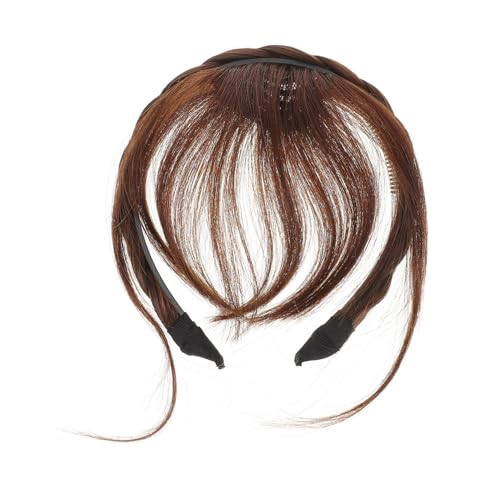 WRITWAA -perücke-Stirnband Perücke Haarverlängerungen Knallen Haarteil Für Frauen Frau Haarknall Frauen Täuschen Knall Vor Falscher Knall Lady Bang Light Brown Hochtemperaturdraht von WRITWAA