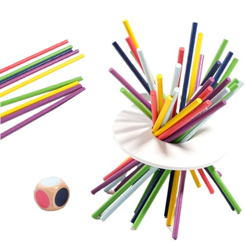 WRQIOO Balance Spiel Holz Stab, 30 Stück True Balance Spiel, Kinder Balance Stab Bunt, Bunte Stäben Würfelspiel, Mikado Spiel, Spielzeug Für 3 Jährige Balancierstäbe WRQIOO Balance Spiel Holz Stab, 30 Stück True Balance Spiel, Kinder Balance Stab Bunt, Bunte Stäben Würfelspiel, Mikado Spiel, Spielzeug Für 3 Jährige Balancierstäbe von WRQIOO