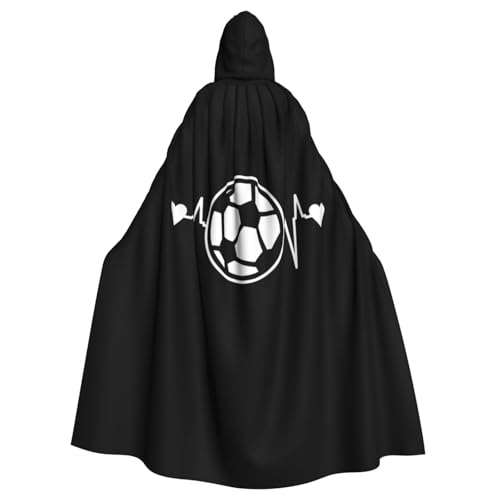 WSHFFILO Kapuzenponcho mit Aufdruck "I Love Soccer für Erwachsene", Party-Dekoration, Umhang von WSHFFILO