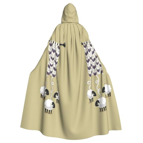 WSHFFILO Kapuzenponcho mit Cartoon-Schaf-Motiv, für Erwachsene, Party-Dekoration, Umhang von WSHFFILO