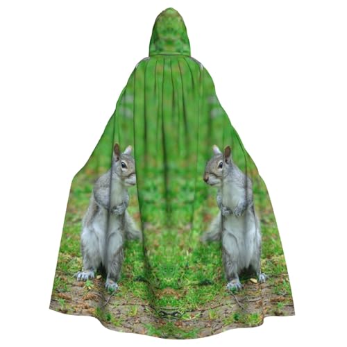 WSHFFILO Kapuzenponcho mit Eichhörnchen-Motiv, für Erwachsene, Party-Dekoration, Umhang von WSHFFILO