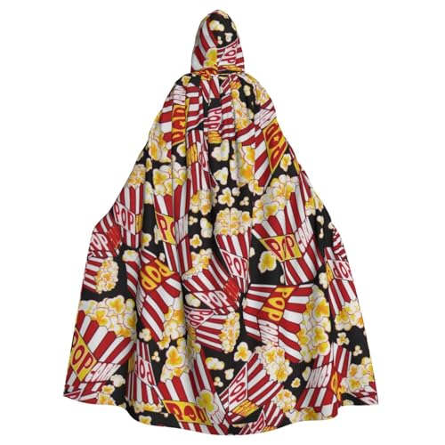 WSHFFILO Kapuzenponcho mit Popcorn-Aufdruck, für Erwachsene, Party-Dekoration, Umhang von WSHFFILO