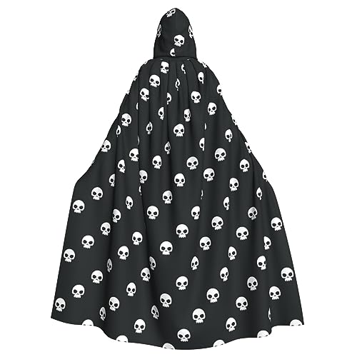 WSHFFILO Kapuzenponcho mit Totenkopf-Motiv, für Erwachsene, Party-Dekoration, Umhang von WSHFFILO