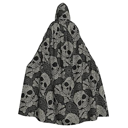 WSHFFILO Kapuzenponcho mit Totenkopf-Motiv, für Erwachsene, Party-Dekoration, Umhang von WSHFFILO