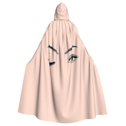 WSHFFILO Kapuzenponcho mit Wimpernaufdruck, für Erwachsene, Party-Dekoration, Umhang von WSHFFILO