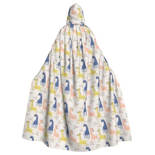 WSHFFILO Kapuzenponcho mit niedlichem Giraffenmotiv, für Erwachsene, Party-Dekoration, Umhang von WSHFFILO