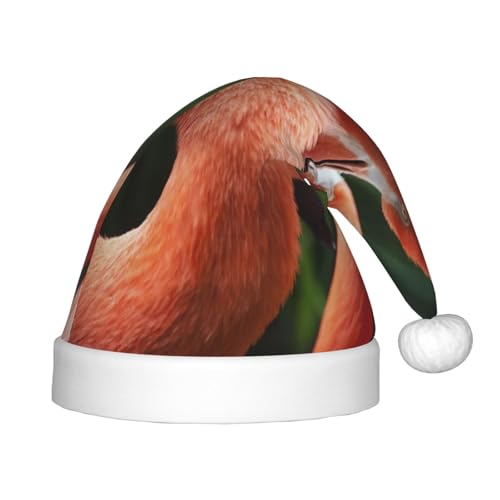 WSHFFILO Weihnachtsmütze mit Flamingo-Motiv, Weihnachtsmannmütze, Weihnachtsmannmütze, Weihnachtsmannmütze von WSHFFILO