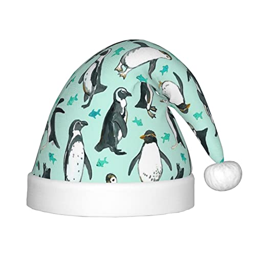 WSHFFILO Weihnachtsmütze mit niedlichem Pinguin-Motiv, für Urlaub, Party, Dekoration, Plüsch, Weihnachtsmannmütze von WSHFFILO