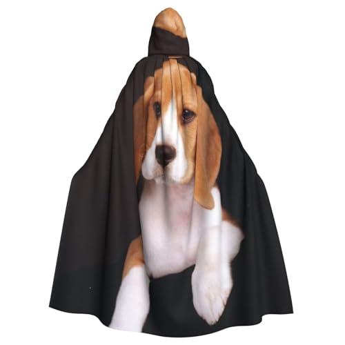 WSHFFILO ovely Hundeponcho mit Beagle-Aufdruck, Kapuzenponcho für Erwachsene, Party-Dekoration, Umhang von WSHFFILO