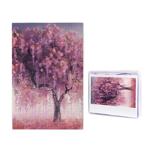 1000 Teile Puzzle für Erwachsene, Blumenbaum, Fotopuzzle, personalisiertes Bild, Puzzle, Holzpuzzle, herausforderndes Puzzle, Geschenke für Heimdekoration, Wandkunst, 74,9 x 50 cm von WSOIHFEC