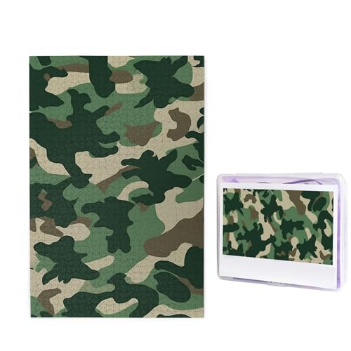 1000 Teile Puzzle für Erwachsene, Camouflage, Grün, Fotopuzzle, personalisiertes Bild, Puzzle, Holzpuzzle, anspruchsvolles Puzzle, Geschenke für Heimdekoration, Wandkunst, 74,9 x 50 cm von WSOIHFEC