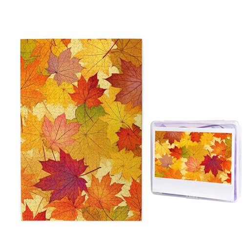 1000 Teile Puzzle für Erwachsene, Herbstblätter von Ahorn, Fotopuzzle, personalisiertes Bild, Puzzle, Holzpuzzle, herausforderndes Puzzle, Geschenke für Heimdekoration, Wandkunst, 74,9 x 50 cm von WSOIHFEC