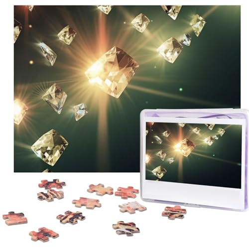 500 Teile Puzzles Glänzende Diamant-Puzzles Holzpuzzles Personalisiertes Fotopuzzle für Erwachsene Freunde Bilderpuzzle Geschenke für Hochzeit Geburtstag Valentinstag Heimdekoration von WSOIHFEC