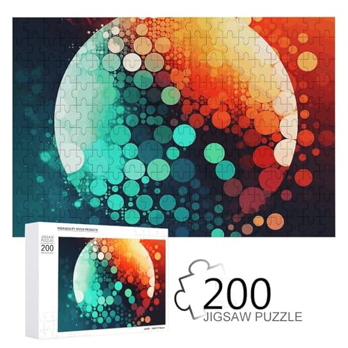 Puzzles 200 Teile Abstrakte Punkte Puzzle Personalisiertes Bilderpuzzle Fotopuzzle Holzpuzzle für Erwachsene Klassisches Puzzle für Familie Hochzeit Geburtstag Valentinstag Geschenke von WSOIHFEC