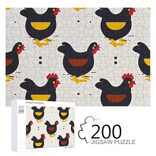 Puzzles 200 Teile Bauernhaus Huhn Puzzle Personalisiertes Bilderpuzzle Fotopuzzle Holzpuzzle für Erwachsene Klassisches Puzzle für Familie Hochzeit Geburtstag Valentinstag Geschenke von WSOIHFEC