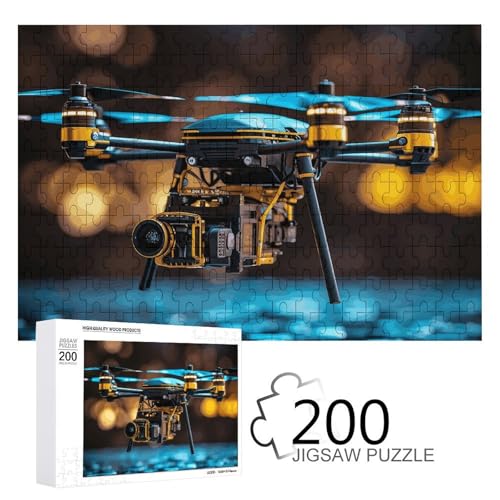 Puzzles 200 Teile Drohnen-Puzzles Personalisiertes Bilderpuzzle Fotopuzzle Holzpuzzle für Erwachsene Klassisches Puzzle für Familie Hochzeit Geburtstag Valentinstag Geschenke von WSOIHFEC