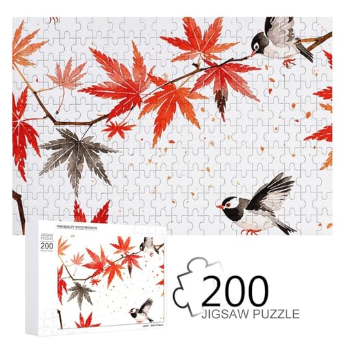 Puzzles 200 Teile Kirschblütenzweige Romantisches Frühlingspuzzle Personalisiertes Bilderpuzzle Fotopuzzle Holzpuzzle für Erwachsene Klassisches Puzzle für Familie Hochzeit Geburtstag Valentinstag von WSOIHFEC