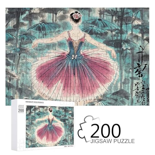 Puzzles 200 Teile Klassisches Ballett Elegante Ballerina Puzzle Personalisiertes Bilderpuzzle Fotopuzzle Holzpuzzle für Erwachsene Klassisches Puzzle für Familie Hochzeit Geburtstag Valentinstag von WSOIHFEC