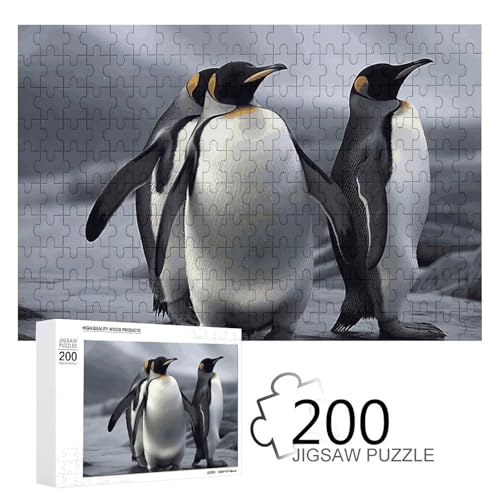 Puzzles 200 Teile Lustige Pinguine Puzzle Personalisiertes Bilderpuzzle Fotopuzzle Holzpuzzle für Erwachsene Klassisches Puzzle für Familie Hochzeit Geburtstag Valentinstag Geschenke von WSOIHFEC