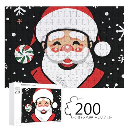 Puzzles 200 Teile Schneeflocke Schwarz Muster Puzzle Personalisiertes Bild Puzzle Fotopuzzle Holzpuzzle für Erwachsene Klassisches Puzzle für Familie Hochzeit Geburtstag Valentinstag Geschenke von WSOIHFEC