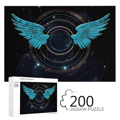 Puzzles 200 Teile Schöne Flügel Puzzle Personalisiertes Bilderpuzzle Fotopuzzle Holzpuzzle für Erwachsene Klassisches Puzzle für Familie Hochzeit Geburtstag Valentinstag Geschenke von WSOIHFEC