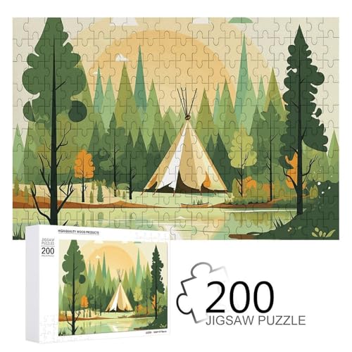 Puzzles 200 Teile Tipi Puzzles Personalisiertes Bilderpuzzle Fotopuzzle Holzpuzzle für Erwachsene Klassisches Puzzle für Familie Hochzeit Geburtstag Valentinstag Geschenke von WSOIHFEC