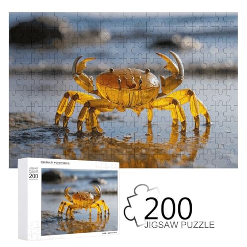 Puzzles 200 Teile Transparente Krabben-Puzzles Personalisiertes Bilderpuzzle Fotopuzzle Holzpuzzle für Erwachsene Klassisches Puzzle für Familie Hochzeit Geburtstag Valentinstag Geschenke von WSOIHFEC