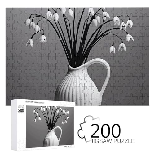 Puzzles 200 Teile Vase Modell Puzzle Personalisiertes Bild Puzzle Fotopuzzle Holzpuzzle für Erwachsene Klassisches Puzzle für Familie Hochzeit Geburtstag Valentinstag Geschenke von WSOIHFEC