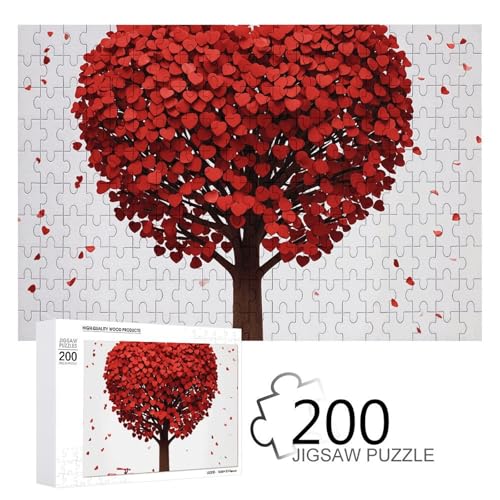 Puzzles 200 Teile Vintage Love Tree Jigsaw Puzzles Personalisiertes Bilderpuzzle Fotopuzzle Holzpuzzle für Erwachsene Klassisches Puzzle für Familie Hochzeit Geburtstag Valentinstag Geschenke von WSOIHFEC