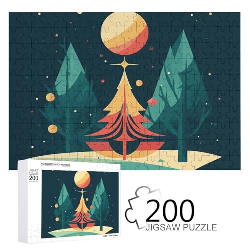 Puzzles 200 Teile Weihnachten Cartoon Jigsaw Puzzles Personalisiertes Bild Puzzle Fotopuzzle Holzpuzzle für Erwachsene Klassisches Puzzle für Familie Hochzeit Geburtstag Valentinstag Geschenke von WSOIHFEC