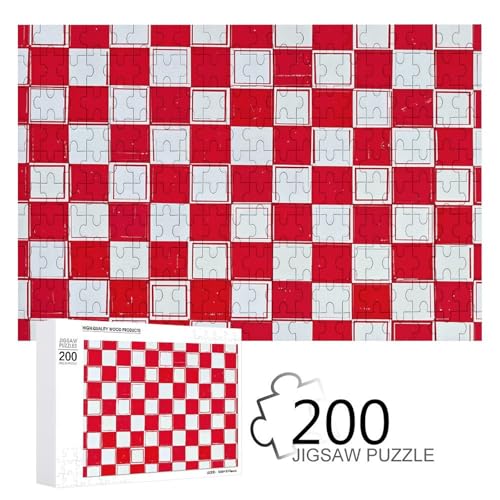 Puzzles 200 Teile Weiß und Rot Puzzle Personalisiertes Bilderpuzzle Fotopuzzle Holzpuzzle für Erwachsene Klassisches Puzzle für Familie Hochzeit Geburtstag Valentinstag Geschenke von WSOIHFEC