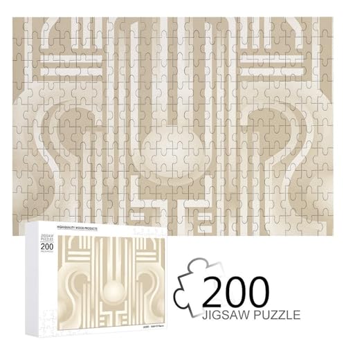 Puzzles 200 Teile Weiße Geometrie Puzzle Personalisiertes Bilderpuzzle Fotopuzzle Holzpuzzle für Erwachsene Klassisches Puzzle für Familie Hochzeit Geburtstag Valentinstag Geschenke von WSOIHFEC