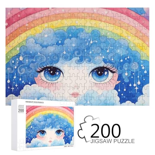 Puzzles 200 Teile Wolken und Augen Puzzle Personalisiertes Bilderpuzzle Fotopuzzle Holzpuzzle für Erwachsene Klassisches Puzzle für Familie Hochzeit Geburtstag Valentinstag Geschenke von WSOIHFEC