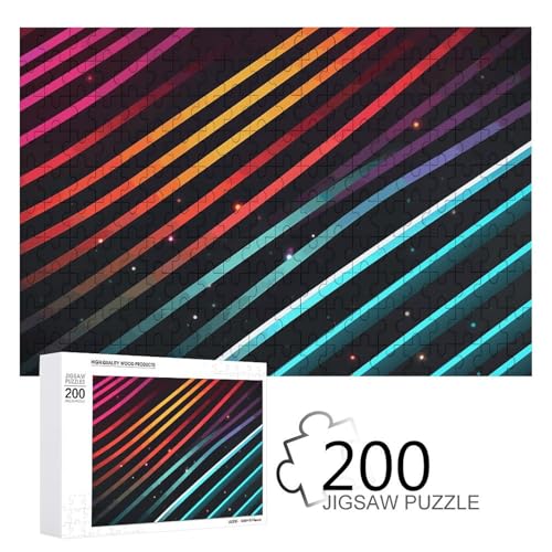 Puzzles 200 Teile grafische Linien Puzzle Personalisiertes Bilderpuzzle Fotopuzzle Holzpuzzle für Erwachsene Klassisches Puzzle für Familie Hochzeit Geburtstag Valentinstag Geschenke von WSOIHFEC