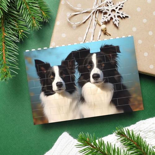 WSOIHFEC Baustein Puzzle Rechteck Bausteine Set Border Collie Building Brick Block für Erwachsene Block Puzzle Building for Ornament 3D Micro Bausteine für Schöpfer jeden Alters von WSOIHFEC