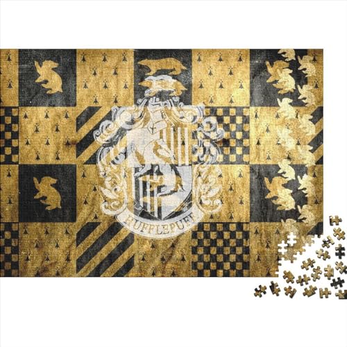 1000-teiliges Holzpuzzle, Hufflepuff-Puzzle, Heimwanddekoration, Lernspielzeug, Geschenk für Familienspiel, 1000 Stück (75x50cm) von WTCBQC