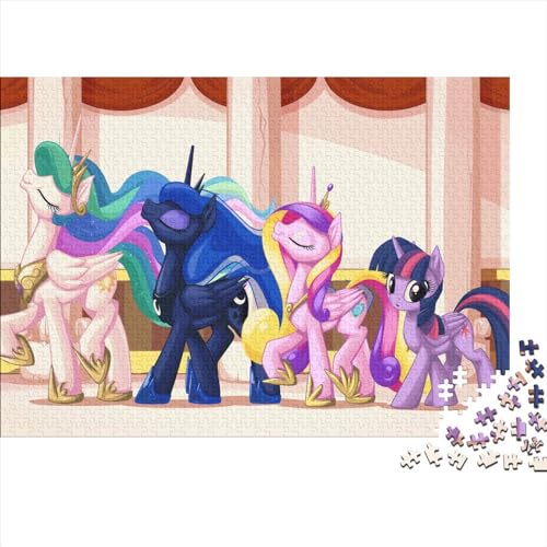 1000-teiliges Puzzle „My Little Pony“-Puzzle für Erwachsene, Holzspiele, Puzzle-Herausforderungsspielzeug (75x50cm) von WTCBQC