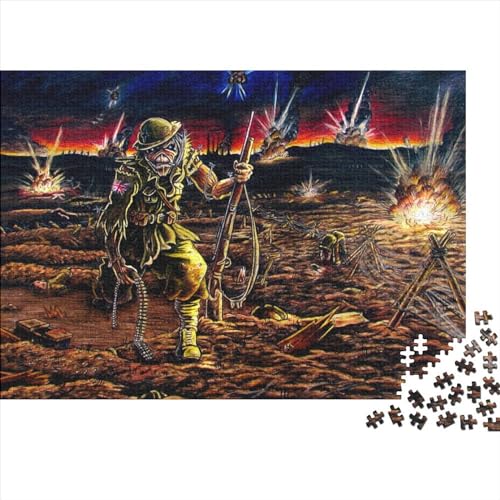 1000-teiliges Puzzle Iron Maiden Puzzles für Erwachsene Holzspiele Puzzle-Herausforderungsspielzeug (75x50cm) von WTCBQC